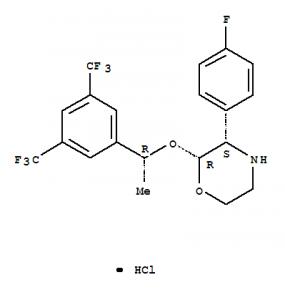 Morpholine,2-[(1R)-1-[3,5-bis(trifluoromethyl)phenyl]ethoxy]-3-(4-fluorophenyl)-,hydrochloride (1:1), (2R,3S)