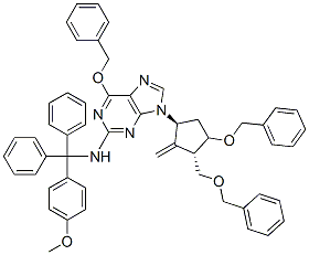 9H-Purin-2-amine,N-[(4-methoxyphenyl)diphenylmethyl]-9-[(1S,3R,4S)-2-methylene-4-(phenylmethoxy)-3-[(phenylmethoxy)methyl]cyclopentyl]-6-(phenylmethoxy)