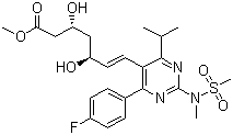 6-Heptenoic acid,7-[4-(4-fluorophenyl)-6-(1-methylethyl)-2-[methyl(methylsulfonyl)amino]-5-pyrimidinyl]-3,5-dihydroxy-,methyl ester, (3R,5S,6E)