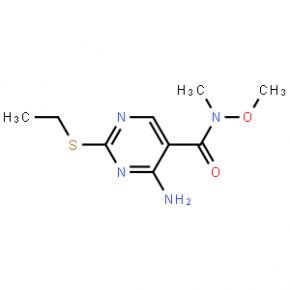 4-amino-2-(ethylsulfanyl)-N-methoxy-N-methylpyrimidine-5-carboxamide