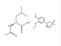 (S)-2-(3-ethoxy-4-methoxyphenyl)-1-(methylsulphonyl)-eth-2-ylamine N-acetyl-L-leucine salt  608141-43-1