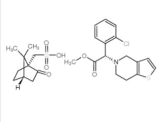 2-(2-chlorophenyl)-2-(6,7-dihydro-4H-thieno[3,2-c]pyridin-5-yl)acetic acid,(7,7-dimethyl-3-oxo-4-bicyclo[2.2.1]heptanyl)methanesulfonic acid  120202-68-8