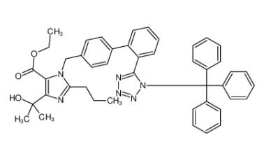 Ethyl 4-(2-hydroxy-2-propanyl)-2-propyl-1-{[2-(1-trityl-1H-tetra zol-5-yl)-4-biphenylyl]methyl}-1H-imidazole-5-carboxylate  144690-33-5