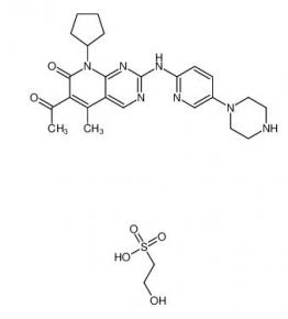 6-acetyl-8-cyclopentyl-5-methyl-2-[(5-piperazin-1-ylpyridin-2-yl)amino]pyrido[2,3-d]pyrimidin-7-one,2-hydroxyethanesulfonic acid  827022-33-3