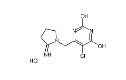 5-chloro-6-[(2-iminopyrrolidin-1-yl)methyl]-1H-pyrimidine-2,4-dione,hydrochloride  183204-72-0