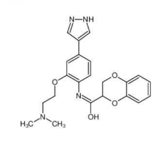 N-[2-[2-(dimethylamino)ethoxy]-4-(1H-pyrazol-4-yl)phenyl]-2,3-dihydro-1,4-benzodioxine-3-carboxamide  1072959-67-1