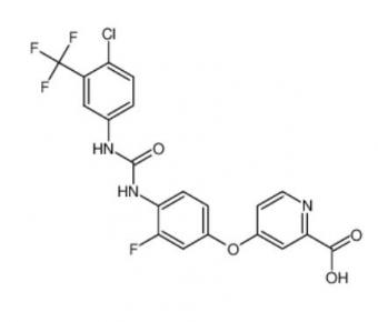 4-(4-(3-(4-chloro-3-(trifluoromethyl)phenyl)ureido)-3-fluorophenoxy) picolinic acid  1187945-05-6