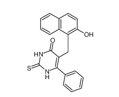 5-[(2-hydroxynaphthalen-1-yl)methyl]-6-phenyl-2-sulfanylidene-1H-pyrimidin-4-one  14513-15-6