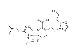 (6R,7R)-7-[[2-(difluoromethylsulfanyl)acetyl]amino]-3-[[1-(2-hydroxyethyl)tetrazol-5-yl]sulfanylmethyl]-7-methoxy-8-oxo-5-oxa-1-azabicyclo[4.2.0]oct-2-ene-2-carboxylic acid  99665-00-6