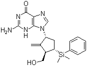 2-Amino-9-[(1S,3R,4S)-4-(dimethylphenylsilyl)-3-(hydroxymethyl)-2-methylenecyclopentyl]-1,9-dihydro-6H-purin-6-one  701278-07-1
